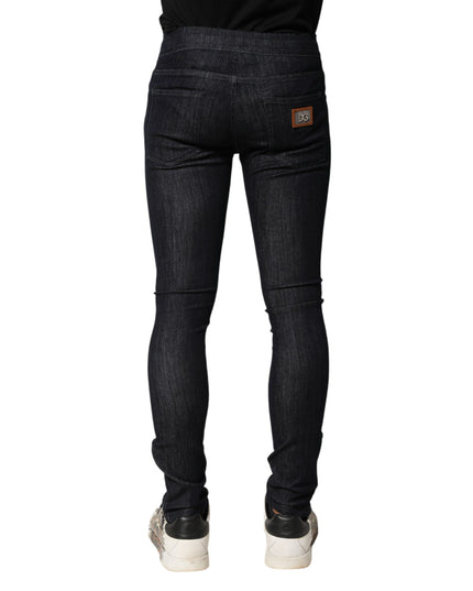 Dolce & Gabbana Black Cotton Stretch Skinny Denim Men Jeans