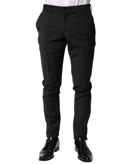 Dolce & Gabbana Black Wool Formal Dress Men Trouser Pants