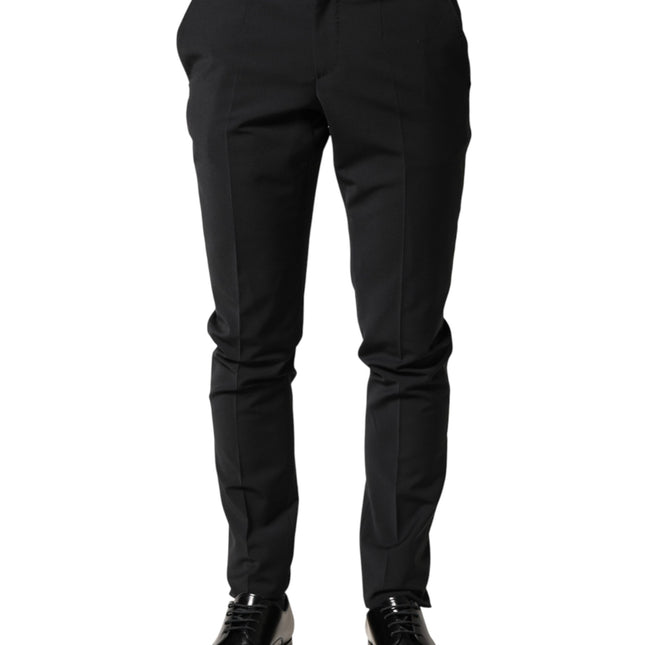 Dolce & Gabbana Black Wool Formal Dress Men Trouser Pants