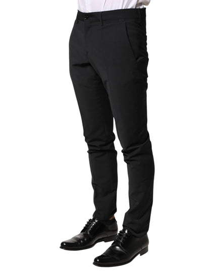 Dolce & Gabbana Black Wool Formal Dress Men Trouser Pants