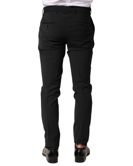 Dolce & Gabbana Black Wool Formal Dress Men Trouser Pants