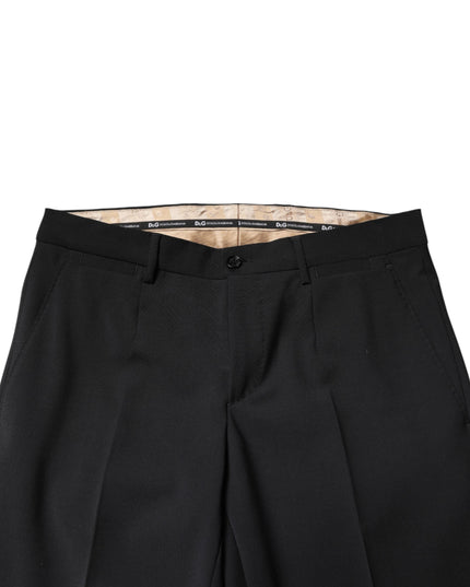 Dolce & Gabbana Black Wool Formal Dress Men Trouser Pants