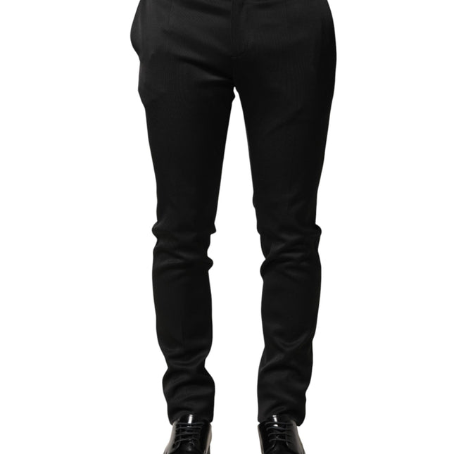 Dolce & Gabbana Black Viscose Dress Formal Men Trousers Pants