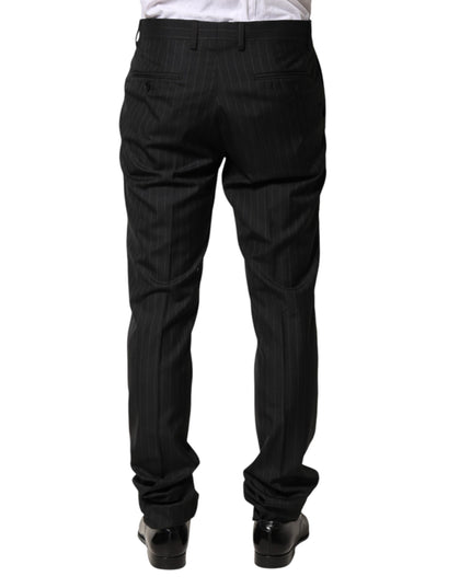 Dolce & Gabbana Black Stripes Wool Men Dress Trousers Pants