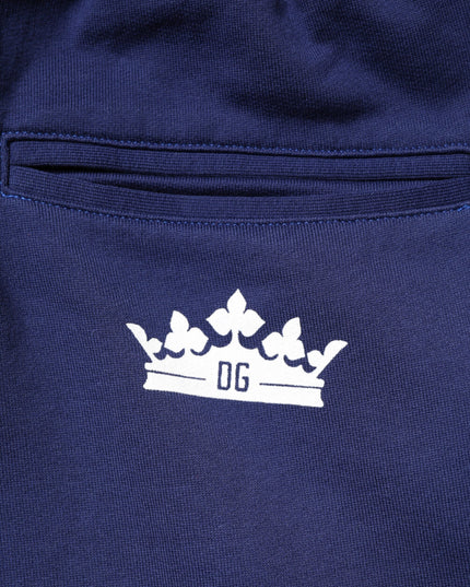 Dolce & Gabbana Blue Cotton Mid Waist Jogger Trousers Pants
