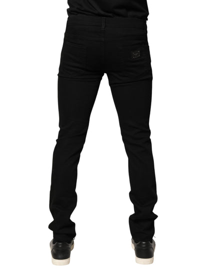 Dolce & Gabbana Black Sacred Heart Men Cotton Denim Jeans