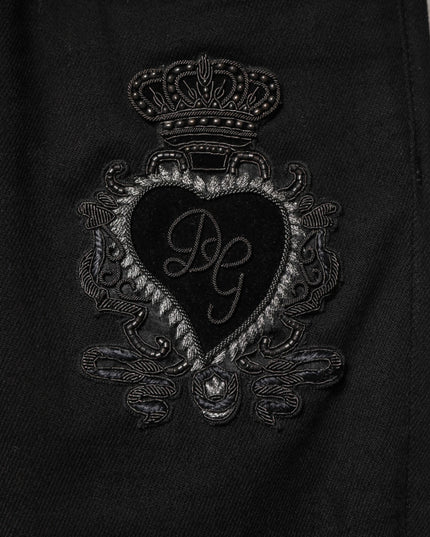 Dolce & Gabbana Black Sacred Heart Men Cotton Denim Jeans