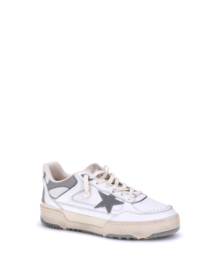 Golden Goose Gray Calf Leather Bos Taurus Chunky Sneakers