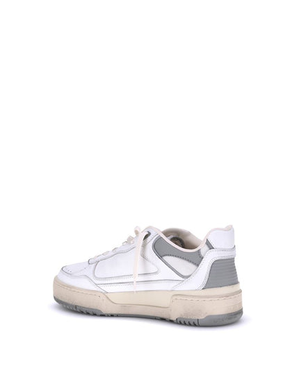 Golden Goose Gray Calf Leather Bos Taurus Chunky Sneakers