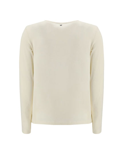 Max Mara Cream Cotton Long Sleeve T-Shirt