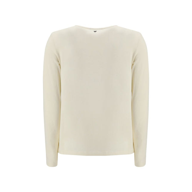 Max Mara Cream Cotton Long Sleeve T-Shirt