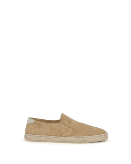 Brunello Cucinelli Beige Calf Leather Bos Taurus Espadrilles