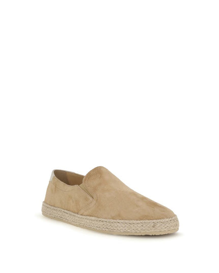 Brunello Cucinelli Beige Calf Leather Bos Taurus Espadrilles
