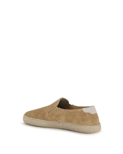 Brunello Cucinelli Beige Calf Leather Bos Taurus Espadrilles