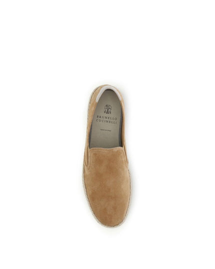 Brunello Cucinelli Beige Calf Leather Bos Taurus Espadrilles