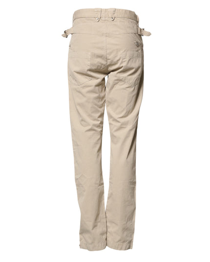 Daniele Alessandrini Beige Cotton Mid Waist Straight Men Denim Jeans