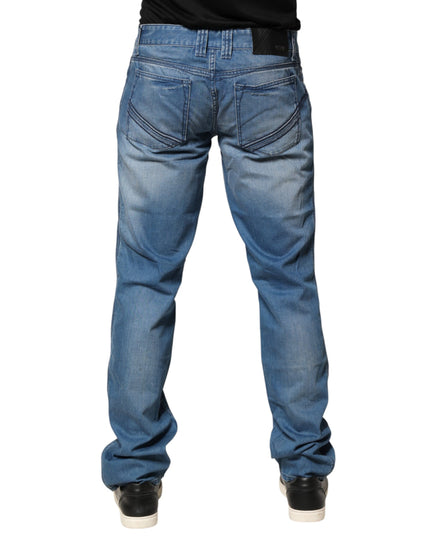 Verri Blue Washed Cotton Skinny Fit Men Denim Trouser Jeans