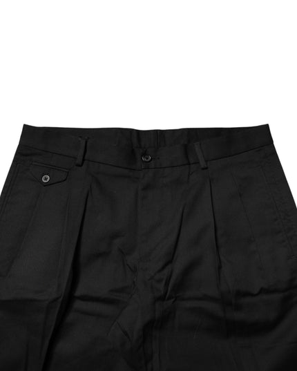 Dolce & Gabbana Black Cotton Stretch Mid Wasit Bermuda Shorts