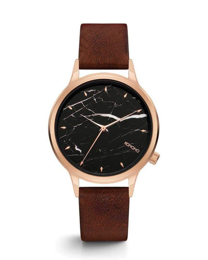 Komono Red Leather Dress Watch