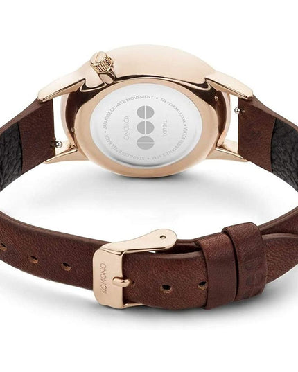 Komono Red Leather Dress Watch