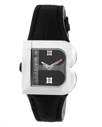 Laura Biagiotti Black Leather Dress Watch