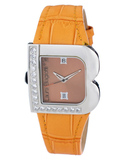 Laura Biagiotti Orange Leather Dress Watch