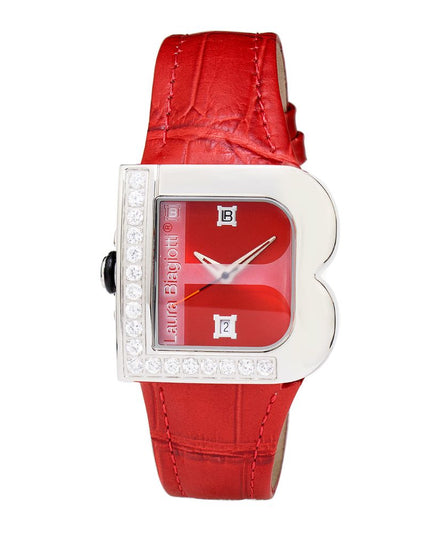 Laura Biagiotti Red Leather Dress Watch