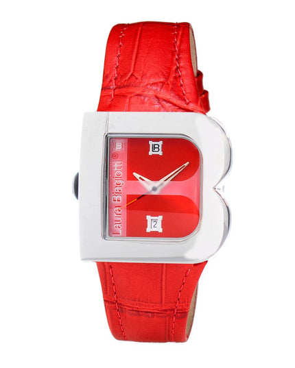 Laura Biagiotti Red Leather Dress Watch