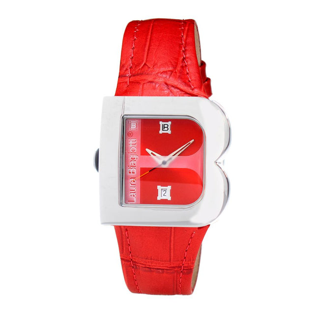 Laura Biagiotti Red Leather Dress Watch