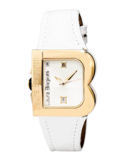 Laura Biagiotti White Leather Dress Watch