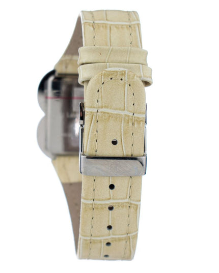 Laura Biagiotti Beige Leather Dress Watch