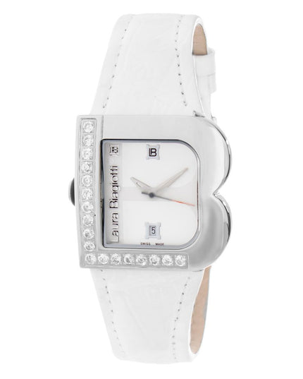 Laura Biagiotti White Leather Dress Watch