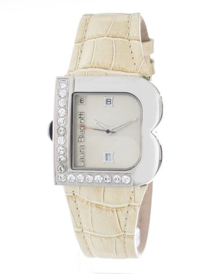 Laura Biagiotti Beige Stainless Steel Dress Watch