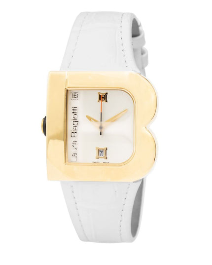 Laura Biagiotti White Leather Dress Watch