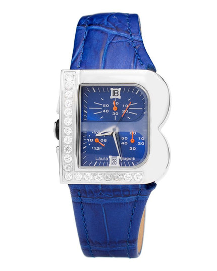 Laura Biagiotti Blue Leather Bracelet Watch