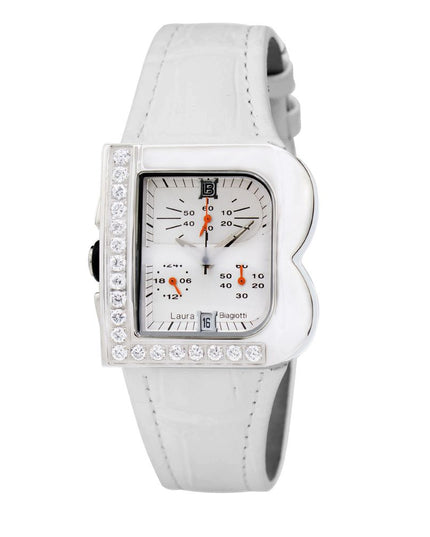 Laura Biagiotti White Leather Dress Watch