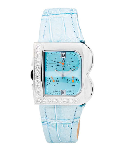 Laura Biagiotti Blue Leather Dress Watch