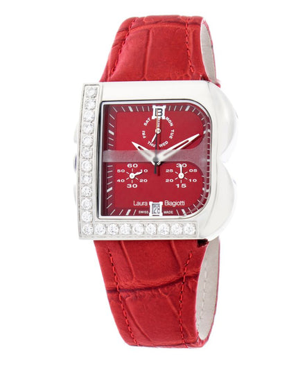 Laura Biagiotti Red Leather Dress Watch