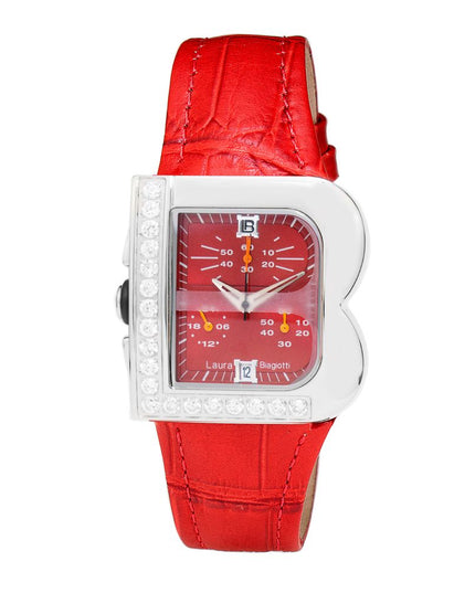Laura Biagiotti Red Leather Dress Watch