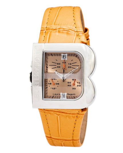 Laura Biagiotti Orange Leather Dress Watch