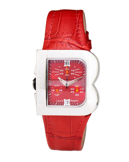 Laura Biagiotti Red Leather Dress Watch