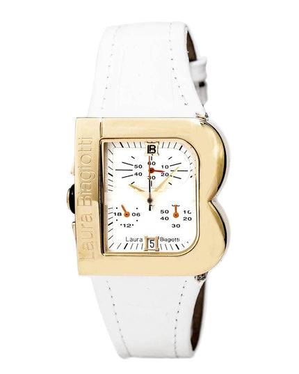 Laura Biagiotti White Leather Dress Watch
