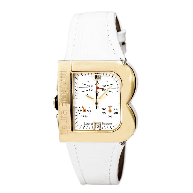 Laura Biagiotti White Leather Dress Watch