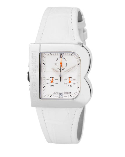 Laura Biagiotti White Leather Dress Watch