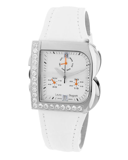 Laura Biagiotti White Leather Dress Watch