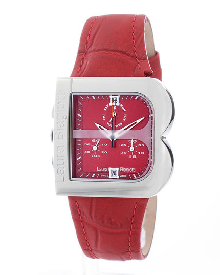Laura Biagiotti Red Leather Dress Watch
