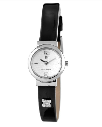 Laura Biagiotti Black Leather Dress Watch