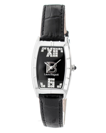 Laura Biagiotti Black Leather Dress Watch