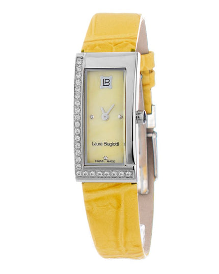 Laura Biagiotti Yellow Leather Dress Watch
