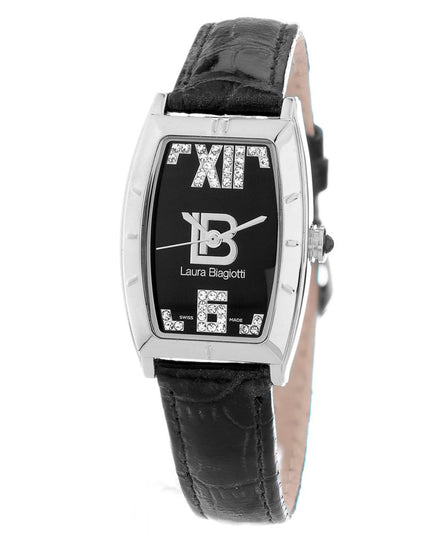 Laura Biagiotti Black Leather Dress Watch